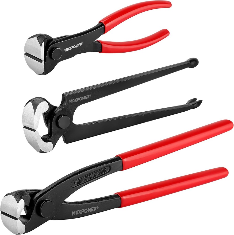 MAXPOWER 3PCS Nail Puller Set, 9 inch End Cutting 3 Pcs Set