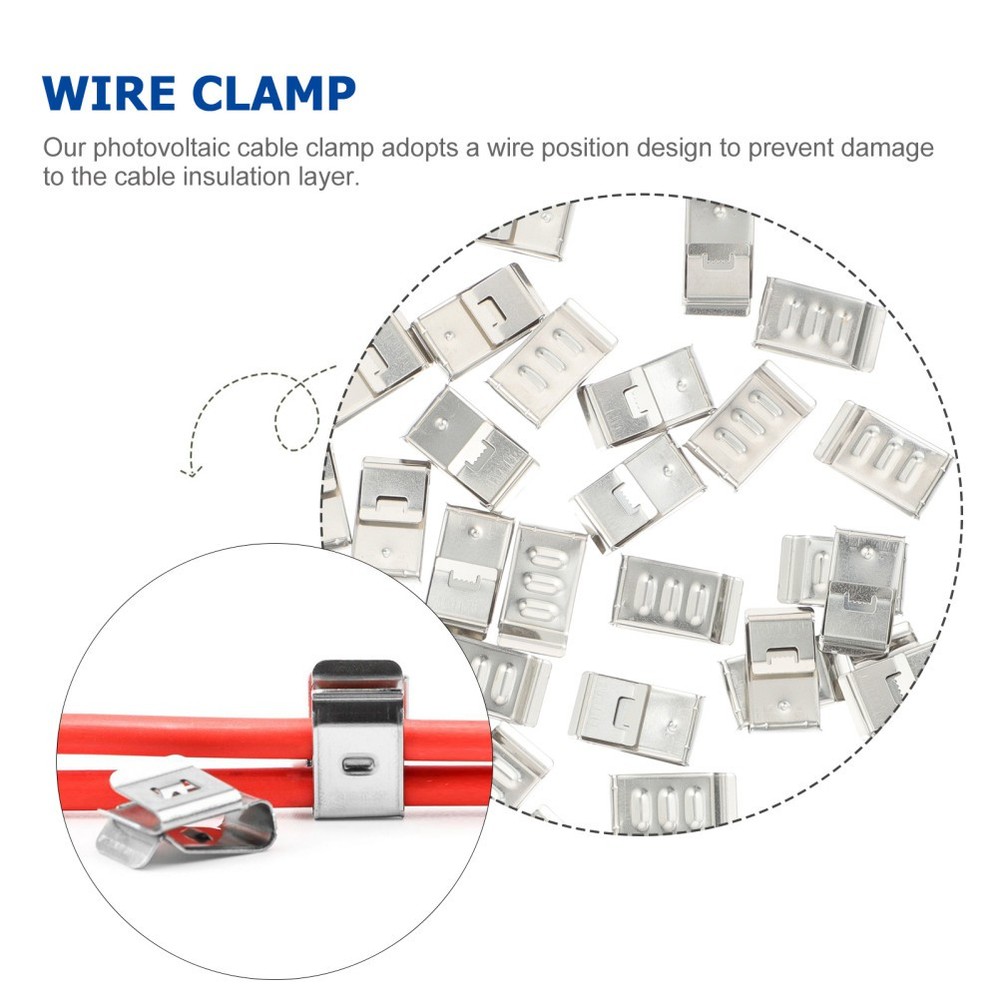 30 Pcs Trailer Frame Wire Clips Stainless Steel Solar Panel Cable Clamp