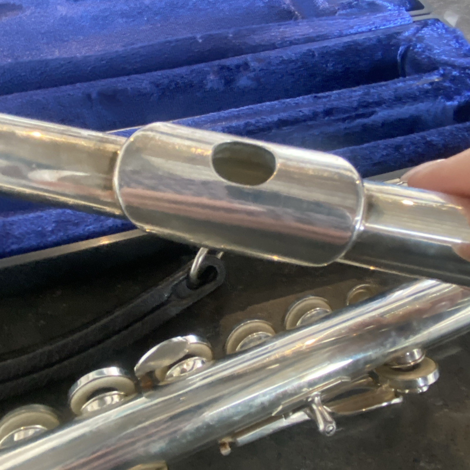 Emerson USA Open Hole Flute + Case Silver Plate Stamped 47799 1 AS IS PREOWNED