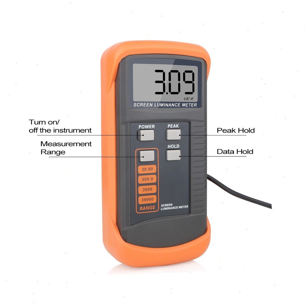 Handheld Screen Brightness Meter with 0.01-39990cd/m2 Data Latching Function