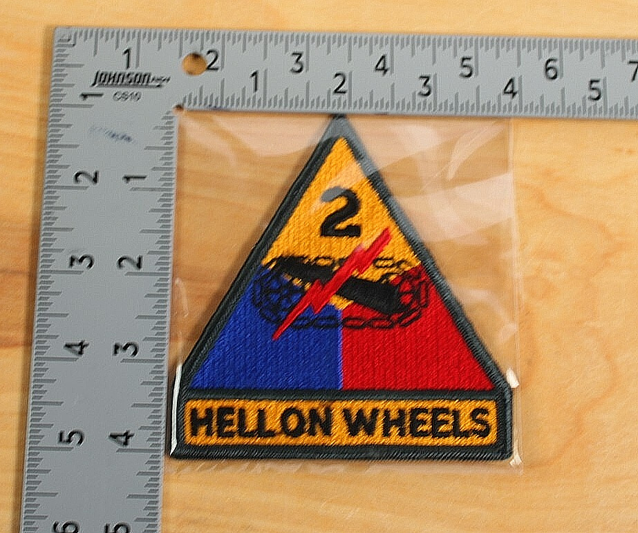 WWII US 2ND Armored "HELL ON WHEELS" Division Jacket Sleeve Insignia Patch