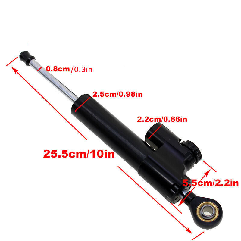 Universal CNC Steering Damper Stabilizer Linear Reversed Safety Control Black