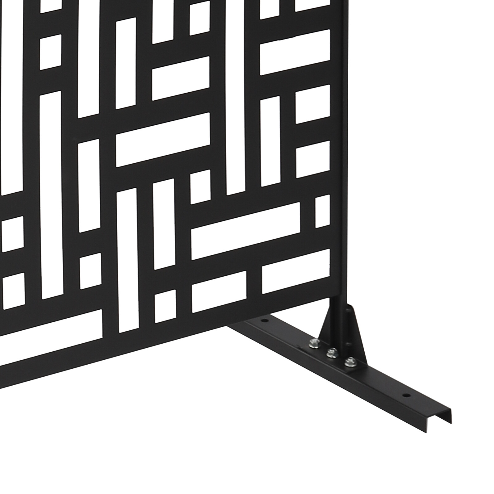 Metal Privacy Screen 6.2ft H x 35.4in W Outdoor Privacy Screens and Panel Black