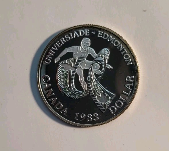 1983 Canada (UNC)  Silver 1 Dollar World University Games Commemorative Proof