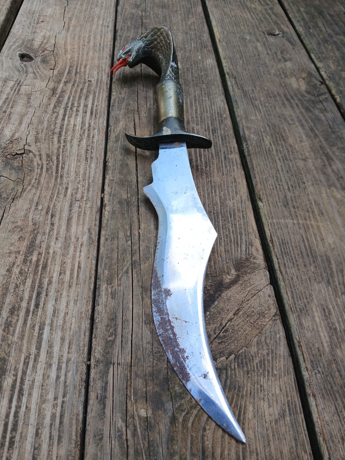 Large Vintage Cobra Snake Knife Occult Ritual Cult Blade 17" OOAK Unusual Unique