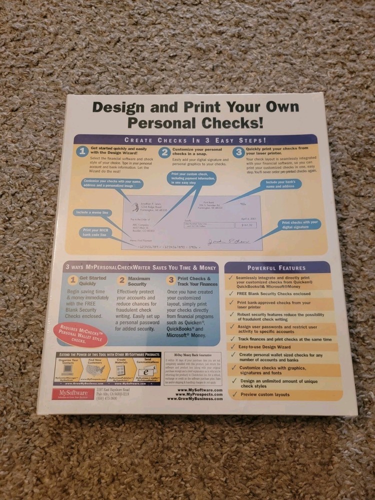 MySoftware My Personal Check Writer Create & Print Personal Checks Windows XP