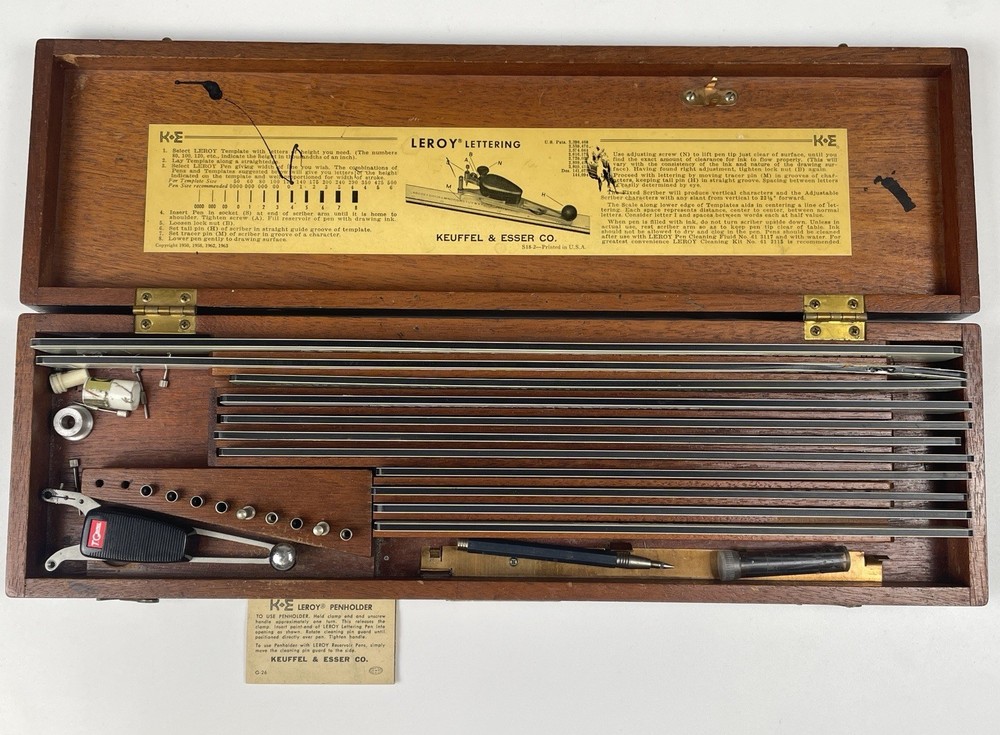 K&E Leroy Lettering *MIXED Set S18-2 Keuffel & Esser / Tech Graphics Drafting
