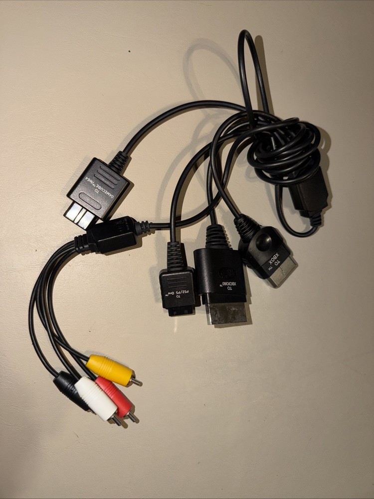 Multi AV Cable for Xbox Original / PS2 / PS1 / GameCube / N64/360– RCA Composite
