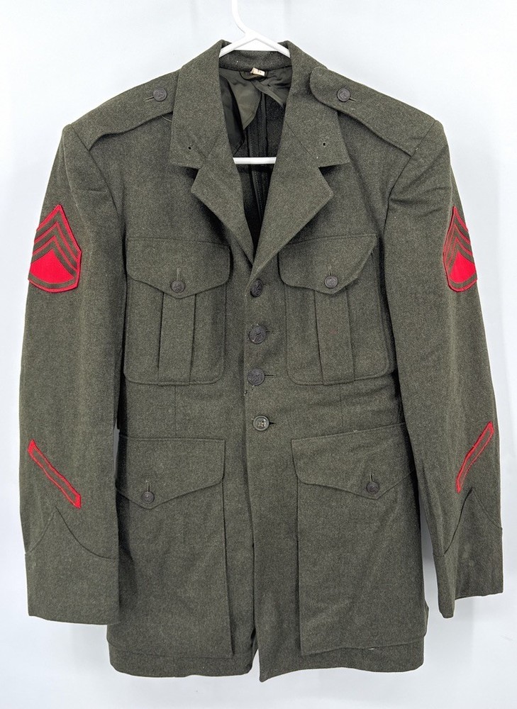 WWII USMC Wool Platoon Sergeant Jacket Green