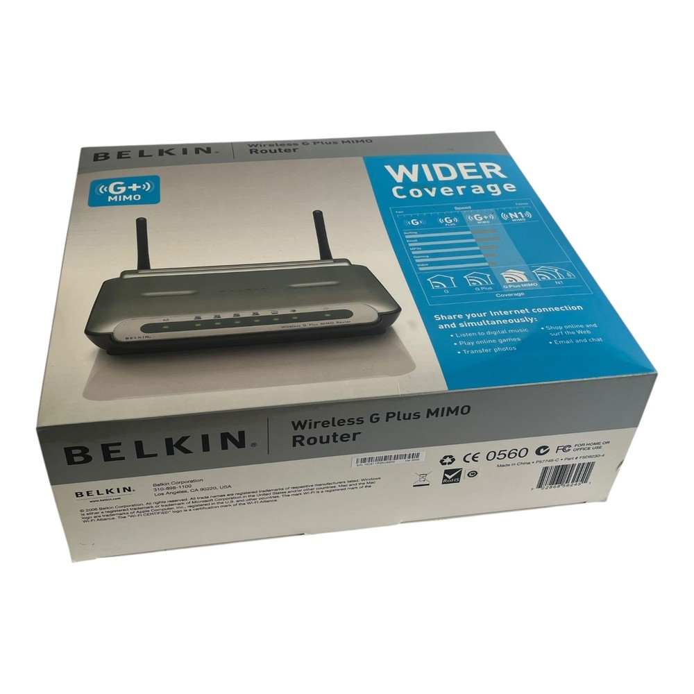 Belkin Wireless G Plus MIMO Router New