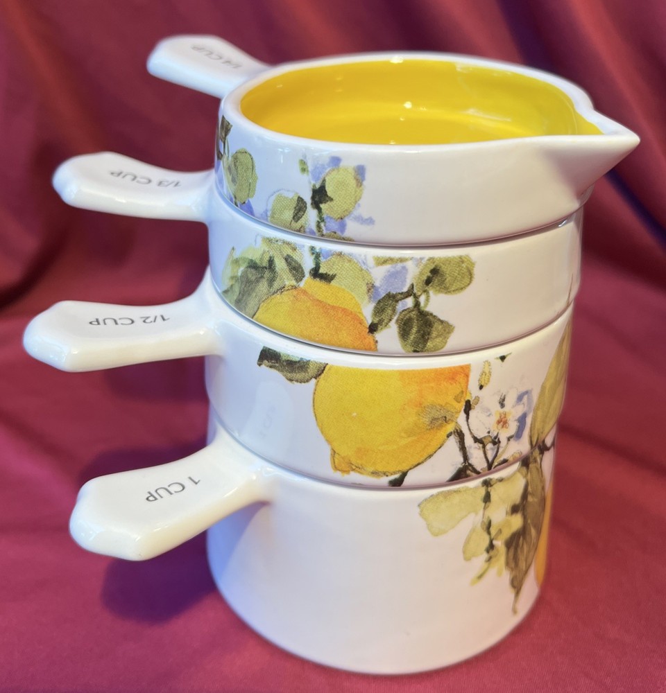 Lang Lemon Grove Earthenware Stacking Measuring Cups Susan Winget