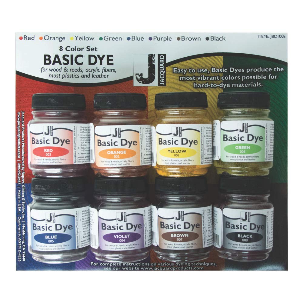 Basic Dye Set with 8 1/2 Ounce Jars for Fabric Tie-Dye Craft Projects