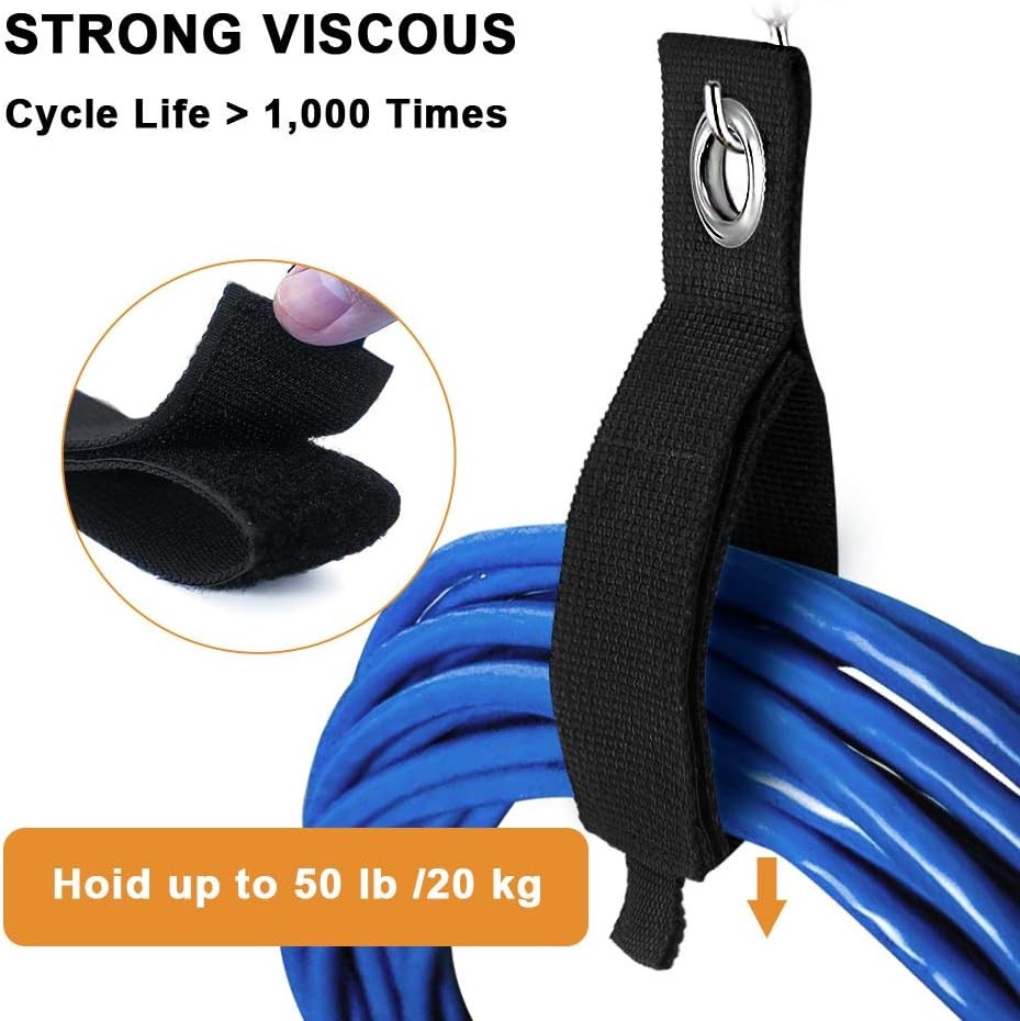 6 PCS Extension Cord Holder, 6 Medium Black