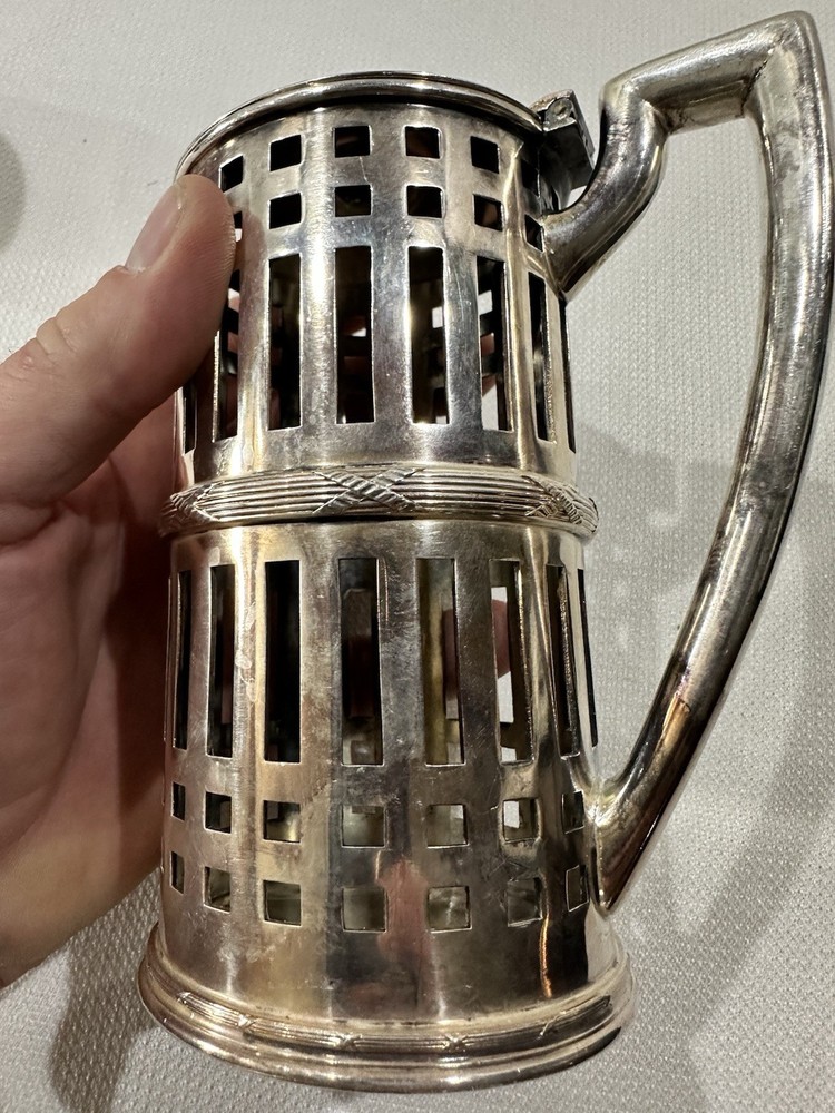 Smith Silver Co Mustard Pot Server, Silver Soldered Pitcher