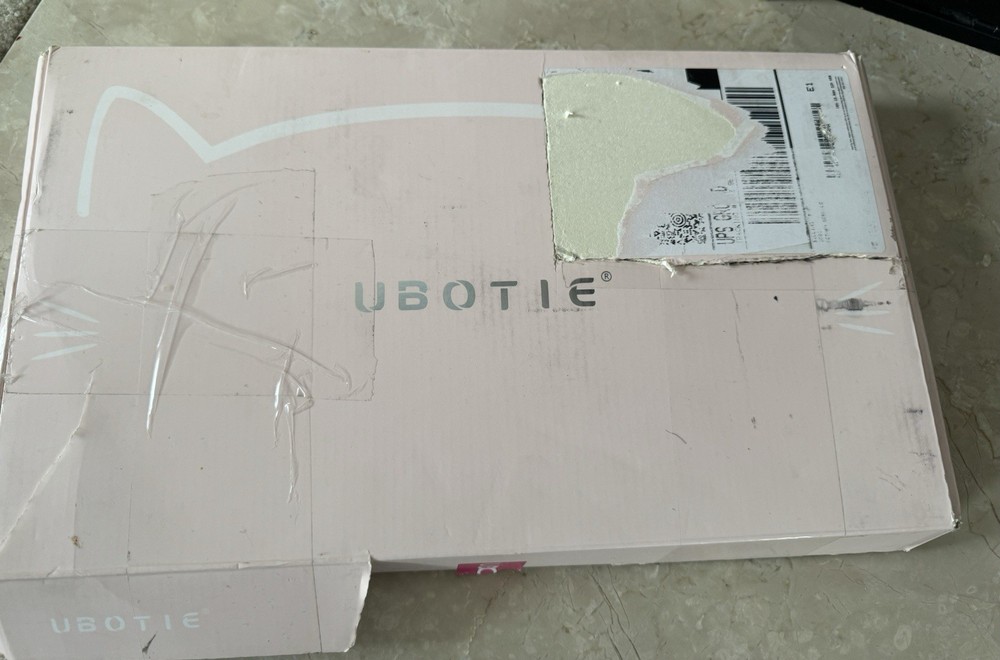 Open Box Ubotie Pink Cat Wireless Keyboard & Mouse Set See Notes