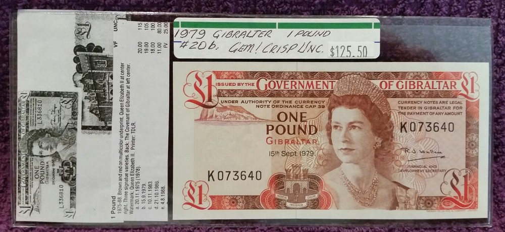 1979 GIBRALTER, $1 POUND, UNC.