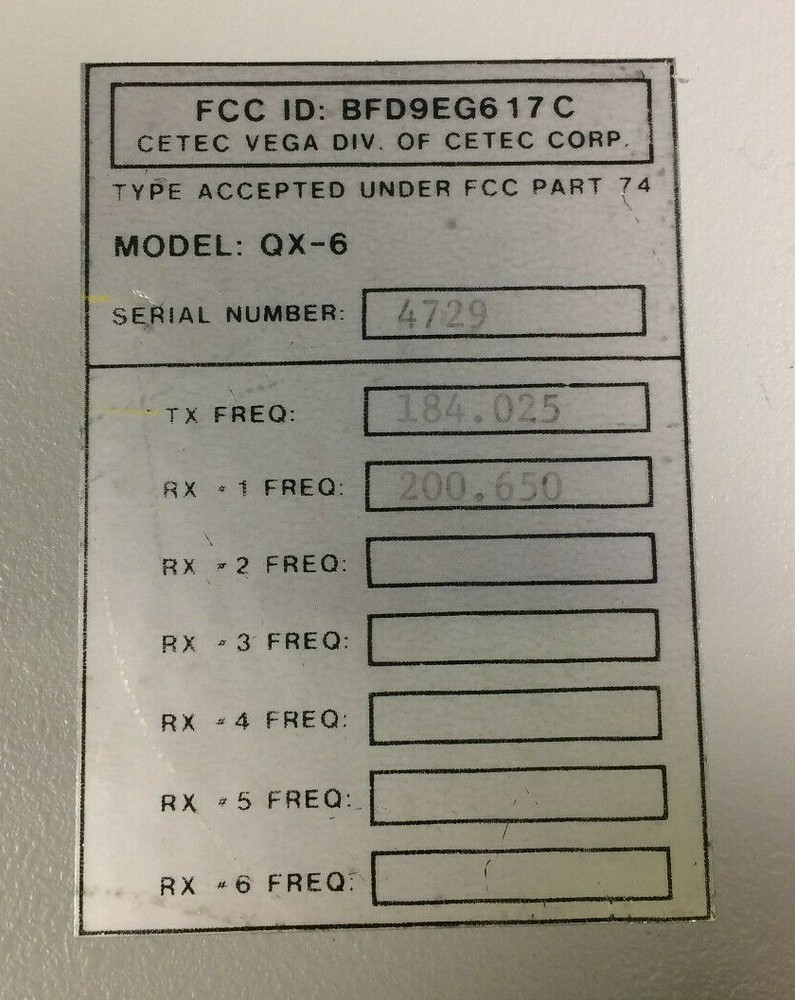 CETEC VEGA QX-6 Wireless Intercom Station