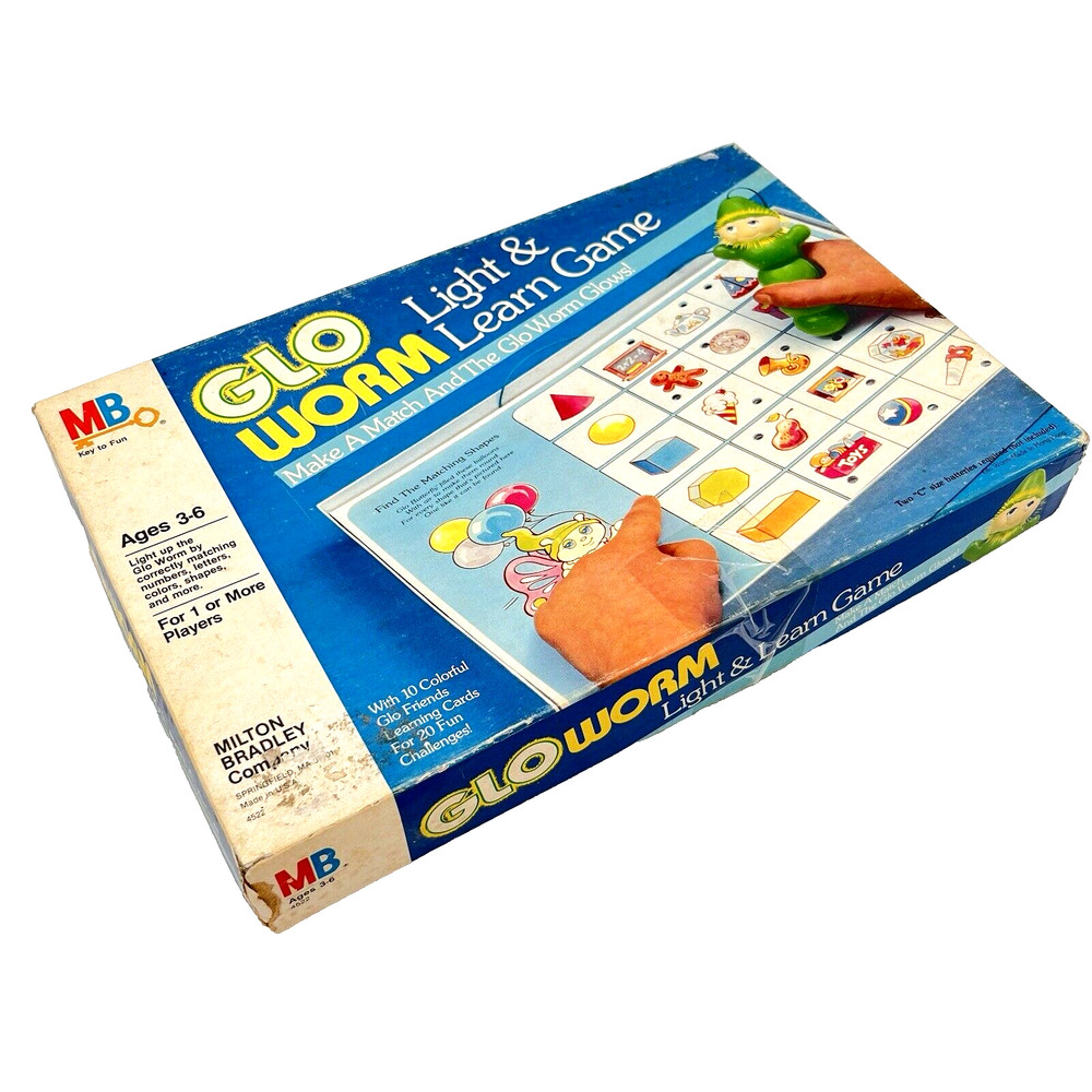 VINTAGE Milton Bradley light & learn game - Glo Worm 1985 Complete Untested