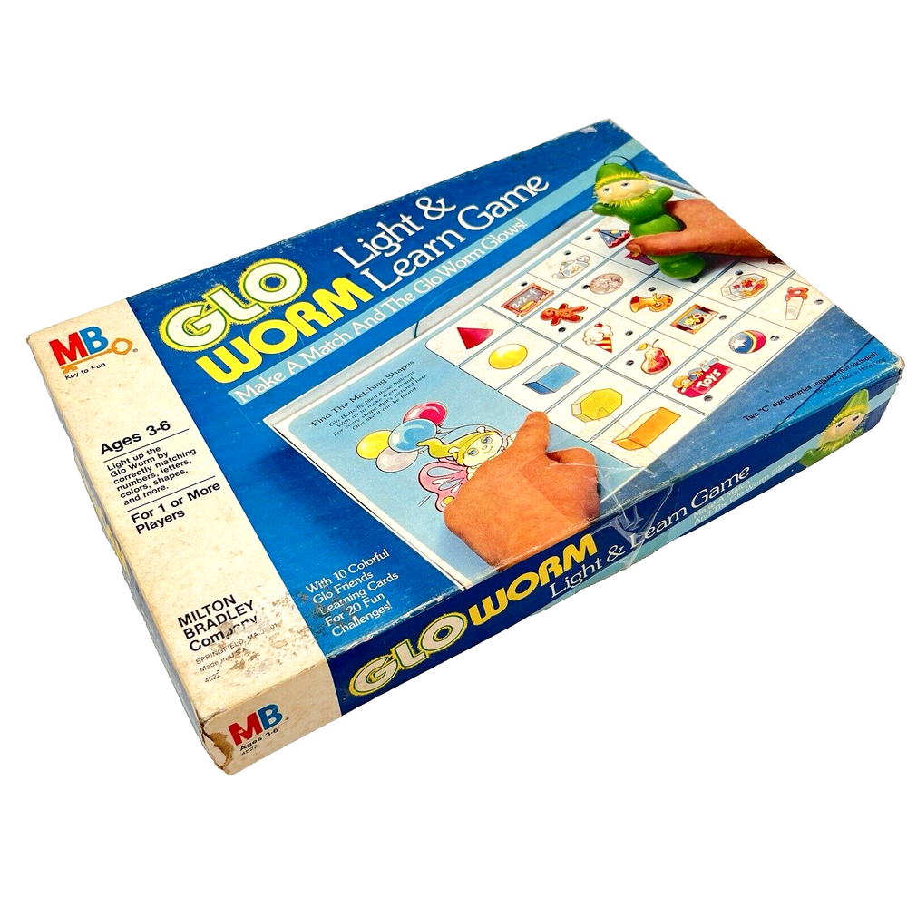 VINTAGE Milton Bradley light & learn game - Glo Worm 1985 Complete Untested