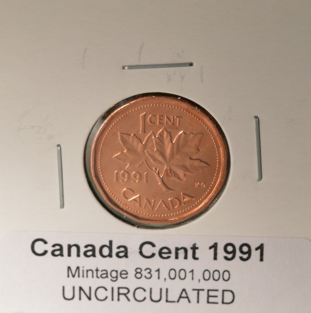 1991 Canada Penny - Uncirculated from Original Mint Roll