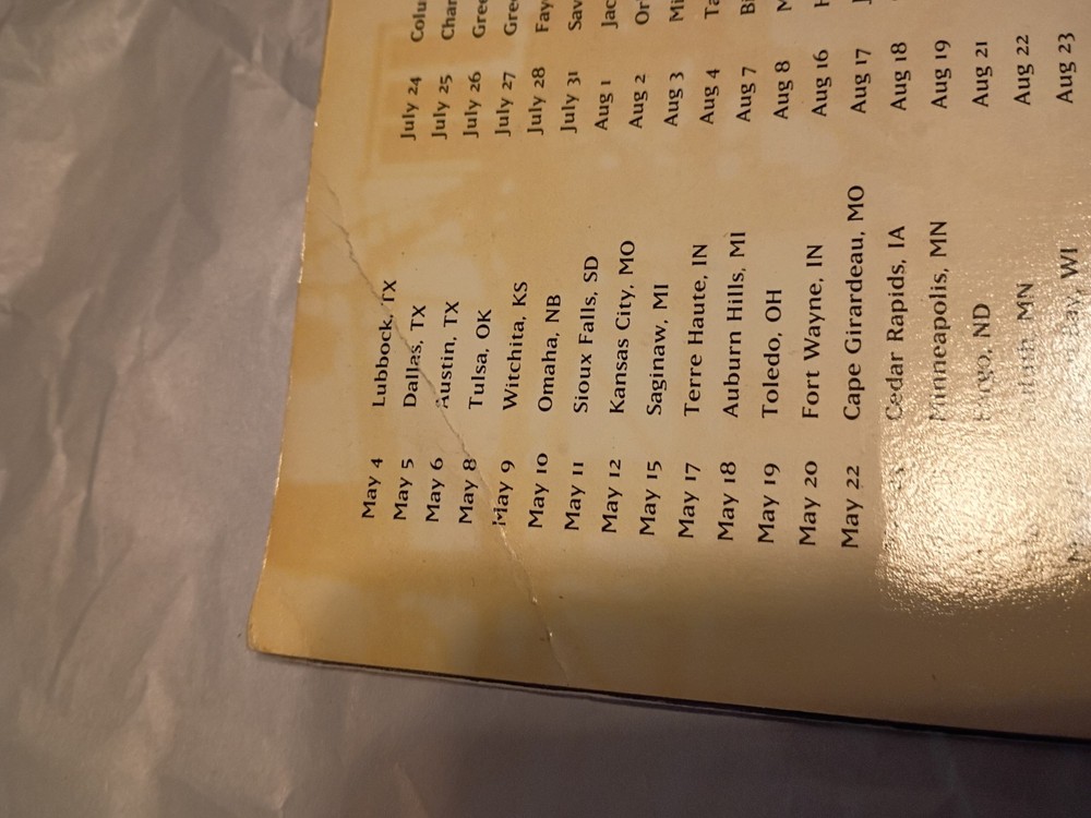 Kiss Hot In The Shade Tour Book Program 1990