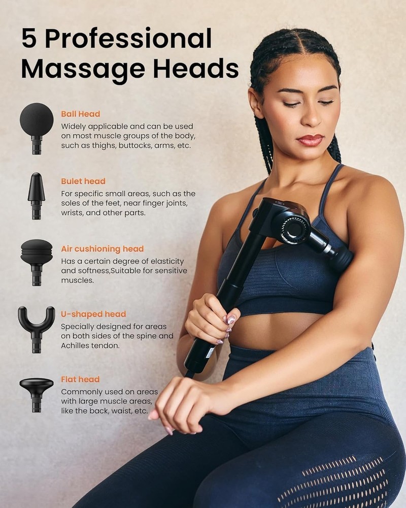NAPRE Foldable Massage Gun Deep Tissue with 5 Adjustable Angles,Portable Hand...