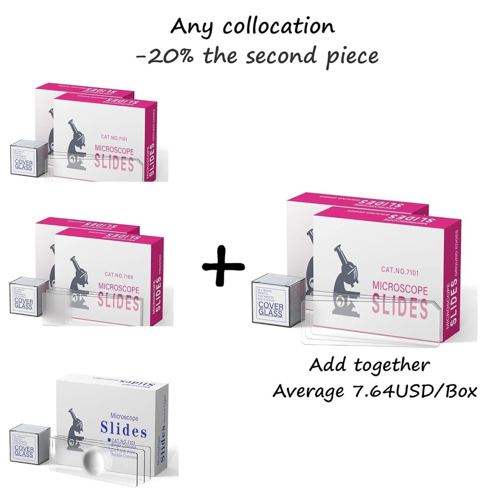 50 Pre-Cleaned Microscope Slides & 100 Coverslips - Safe, Ready-to-Use Supply