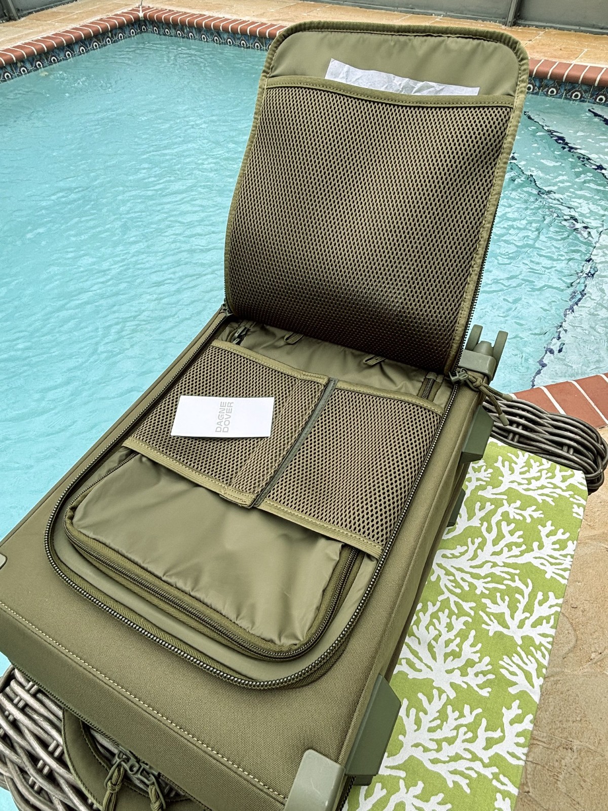 NEW Dagne Dover Seattle Moss Green 20.5" Carry On Rolling Suitcase (MSRP-$595)