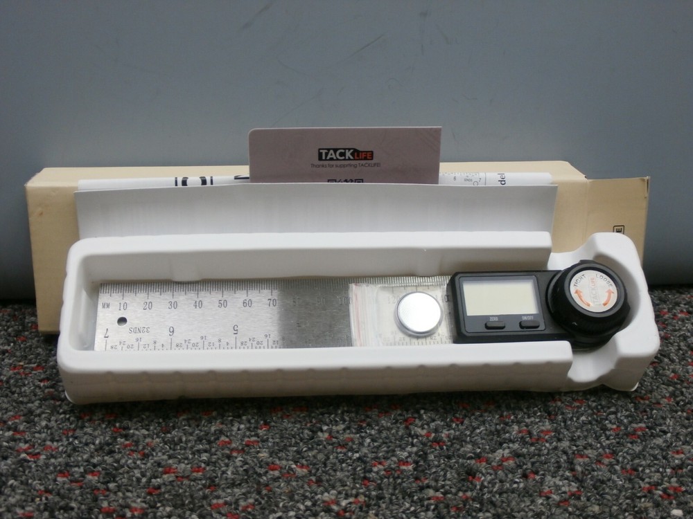 2PACK Tacklife MDA02 Digital Angle Protractor 7'' Stainless Angle Finder Ruler