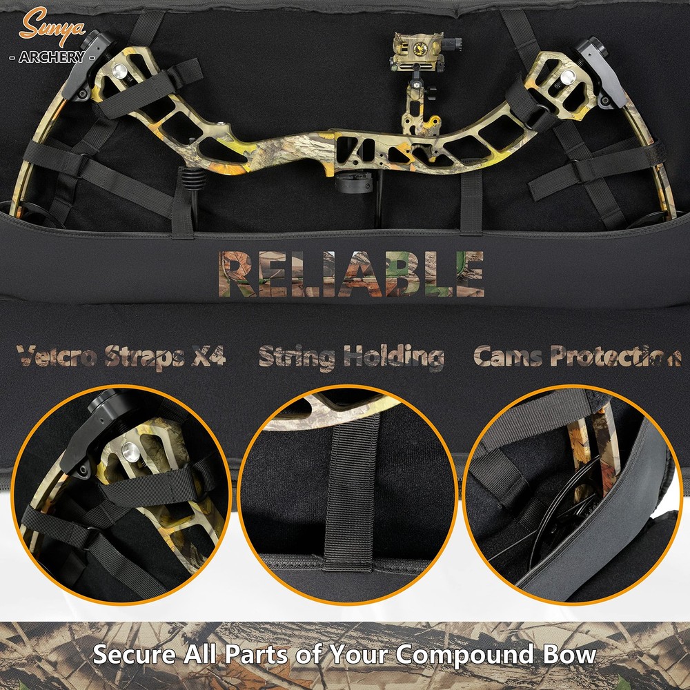 Compound Bow Case with Molle System - Neoprene Bow String Protection & Padded...