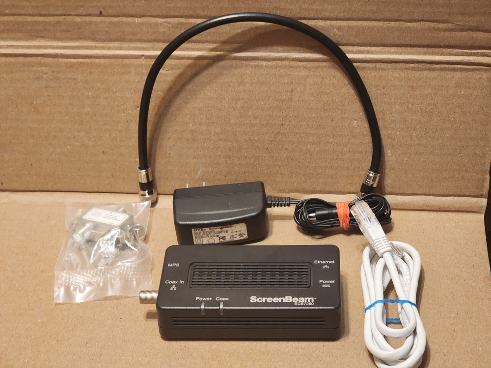 Single Actiontec ECB7250 ScreenBeam MoCA 2.5 Ethernet Over Coax Adapter -