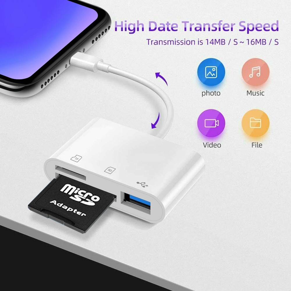 USB C to SD Card Reader Type C Hub Adapter 2TB for MacBook Camera Android Linux