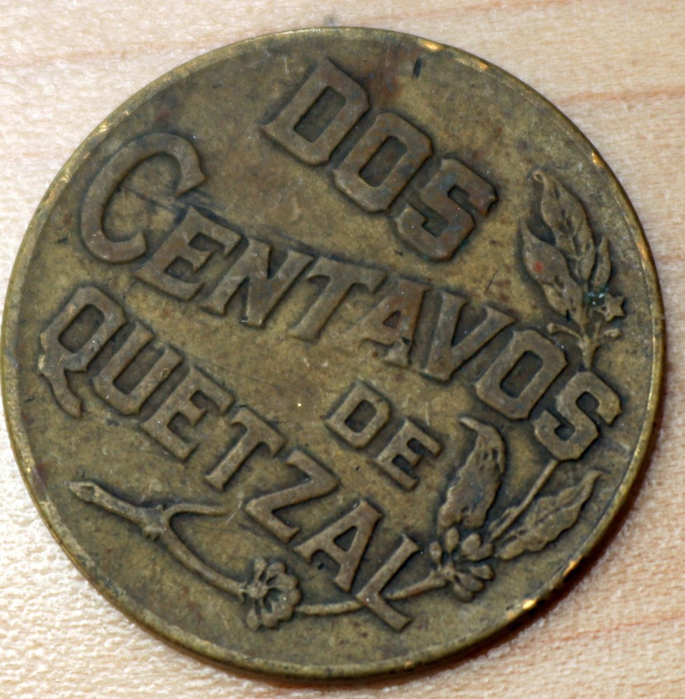 1944 Guatemala 2 Centavos San Francisco Mint Lamination Error