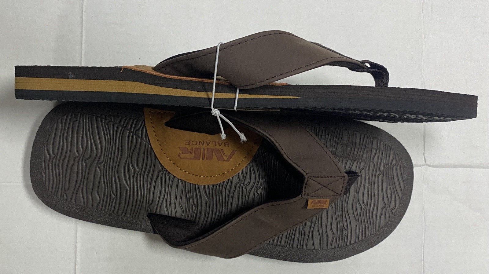 Air Balance Brown Sandals Flip Flops Men's Size 13 14 15 Surf Beach