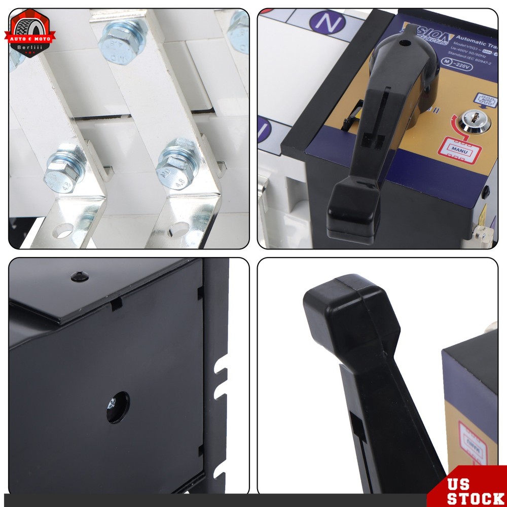 1 Pack ATS Automatic Transfer Switch 400A 4 Poles Grid to AC Generator 110V 220V