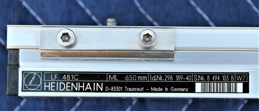HEIDENHAIN LF 481C ML 650MM SEALED LINEAR SCALE ENCODER W/MOUNTING RAIL W/O PLUG