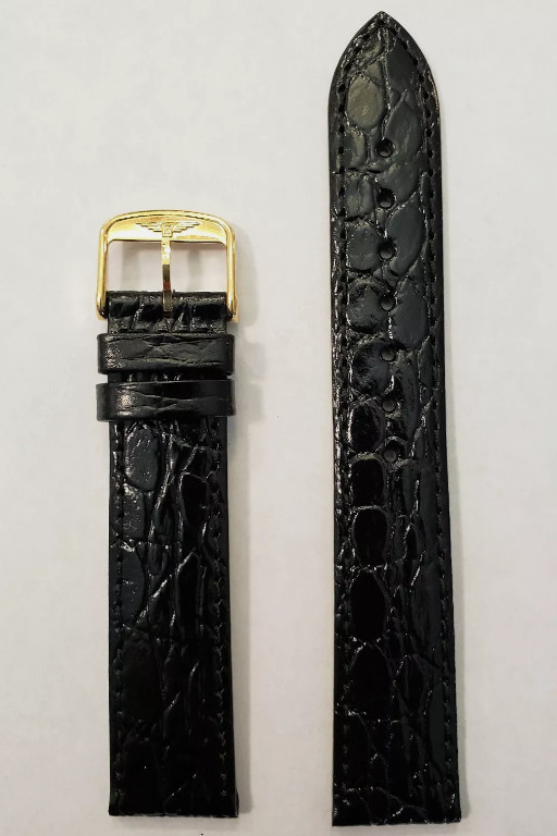 Longines Semi Matt Black Calf Leather Strap 18mm