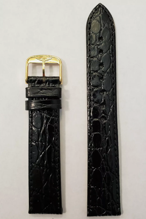 Longines Semi Matt Black Calf Leather Strap 18mm