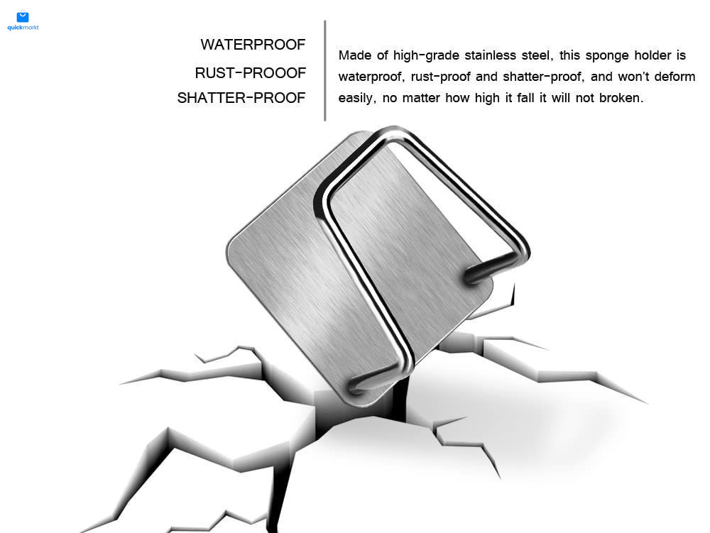 Sponge Holders for Kitchen Sink Adhesive Holder Caddy A-silver