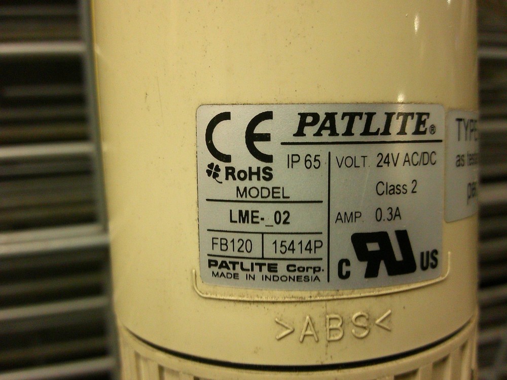 PATLITE LME-02 STACK LIGHT TOWER 24V CLASS 2 0.3AMP