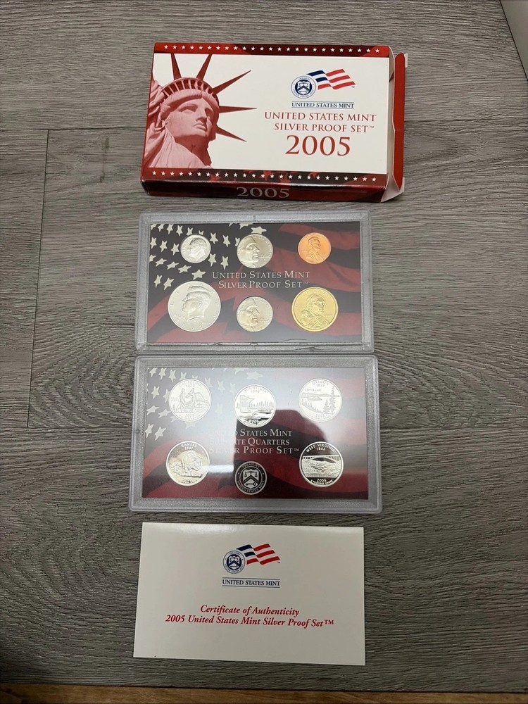 2005 United Stated Mint Silver Proof Set complete with documentation