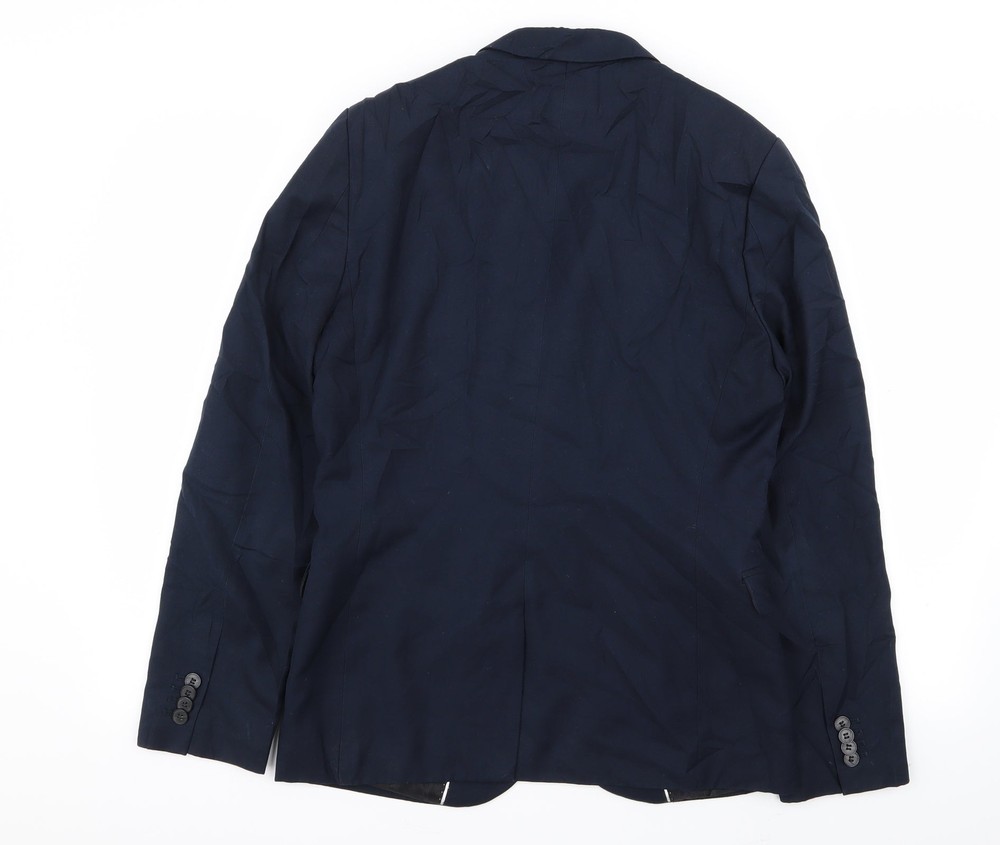 H&M Mens Blue Polyester Blend Blazer Size 36