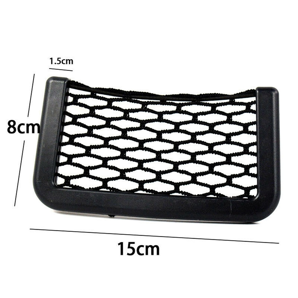 2x Medium Car Mesh Storage Rack Adhesive Mesh Pouch Cell Phone Pouch