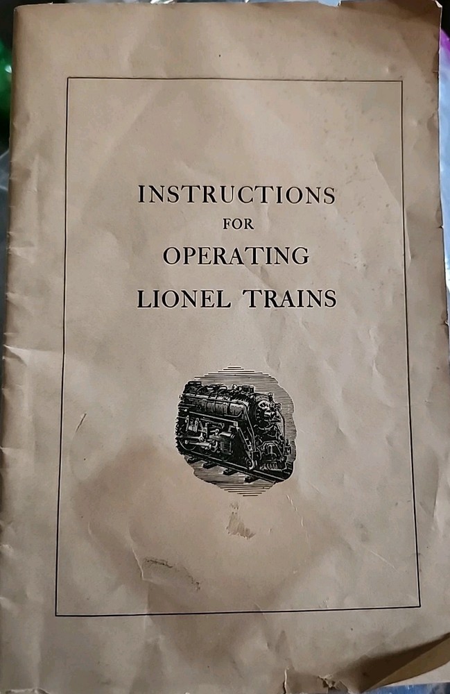 1941 Instructions For Operating Lionel Trains Booklet