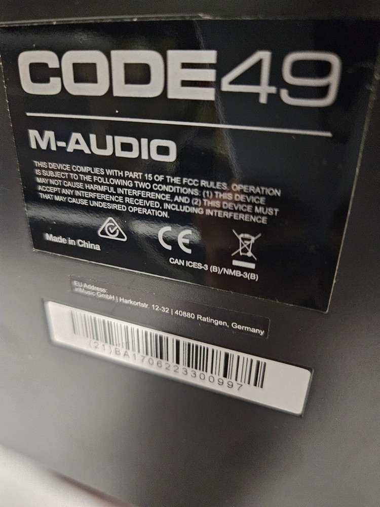 M-Audio Code 49 Midi Keyboard Controller and Drum Pads - Black - READ DETAILS