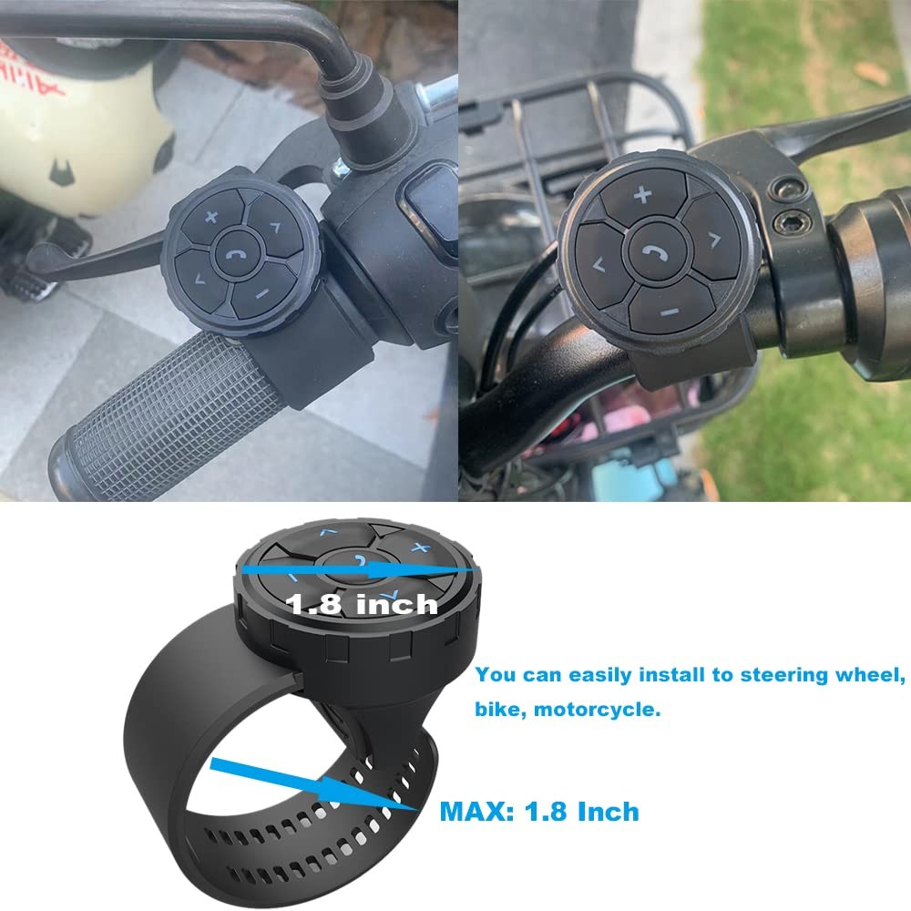 Car Motorcycle Bicycle Wireless Bluetooth 5.3 Remote Controller Car Kit Steer...