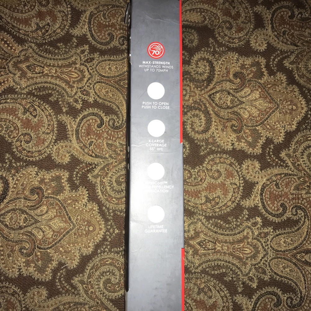 Totes Blue/Gray Automatic Umbrella NWT