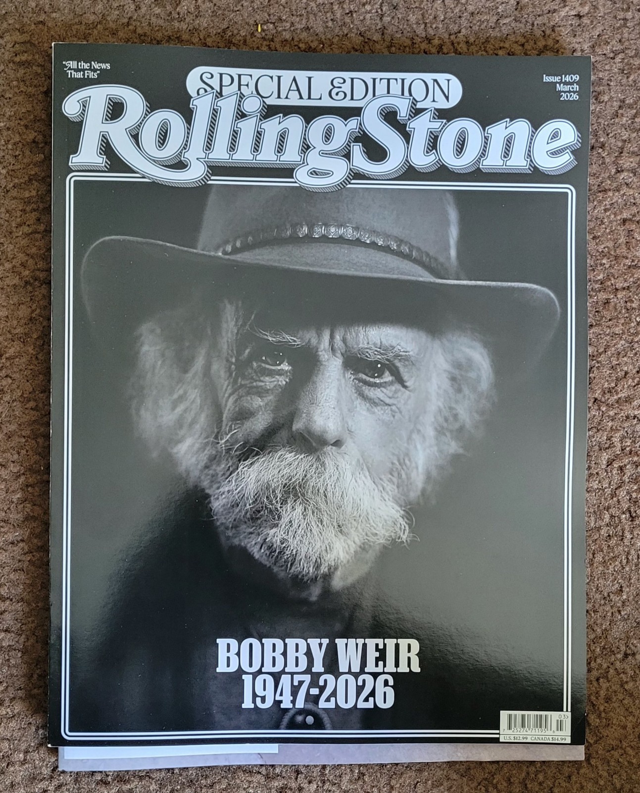 BOBBY WEIR (1947-2026) Rolling Stone Magazine March 2026 THE GRATEFUL DEAD - New