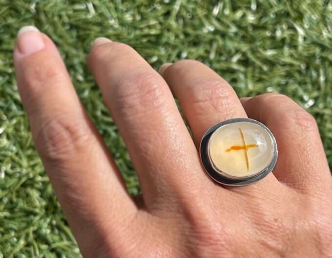Blessed Cross Gemstone Ring #2