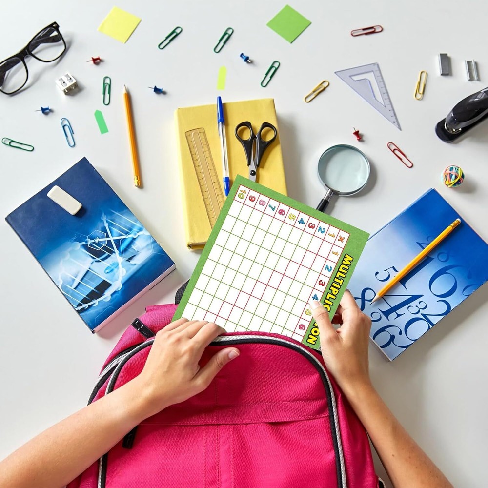 Dry Erase Multiplication Board 9" x 12", Double Side Chart...